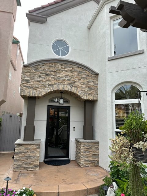 Weathered front porch concrete