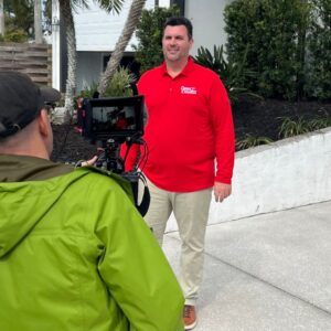 Concrete staining expert Justin Richardson on tv show